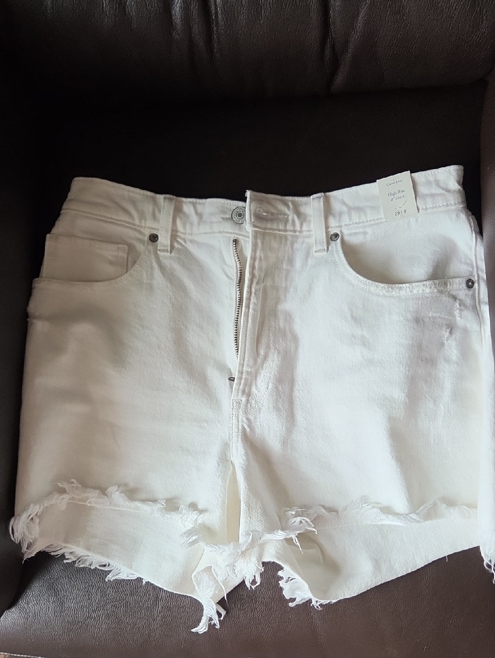 Abercrombie Curve Love High Rise 4" Short White 29 NWT